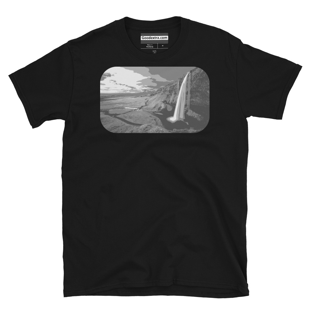 Hiking & Nature T-shirt – Waterfall at the Right – (#1918)