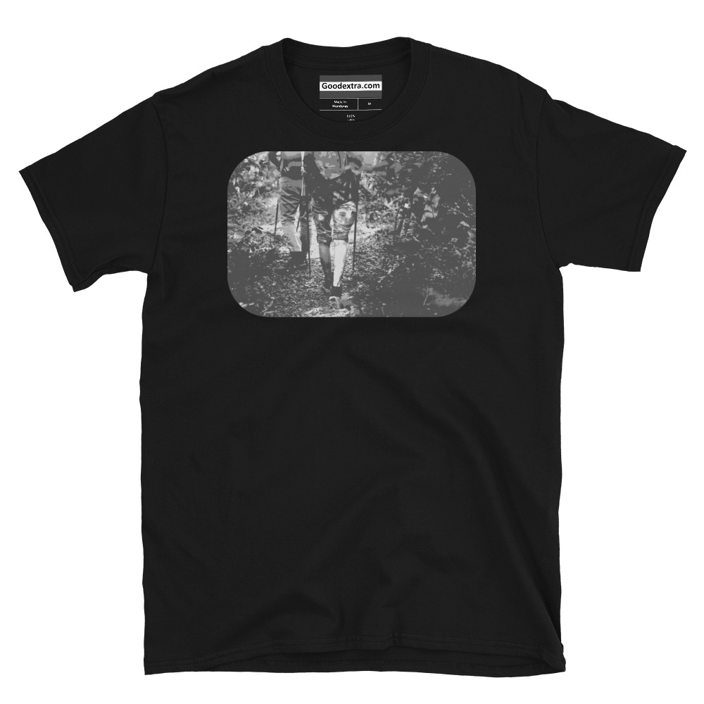 Hiking & Nature T-shirt – Two Hikers with their Poles – (#5784)