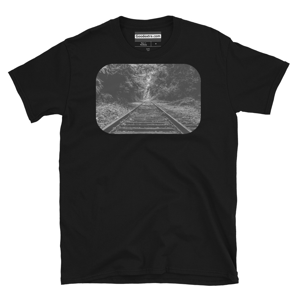 Hiking & Nature T-shirt – Train Tracks through the Forest – (#5449) Hiking & Nature T-shirt – Train Tracks through the Forest – (#5449)