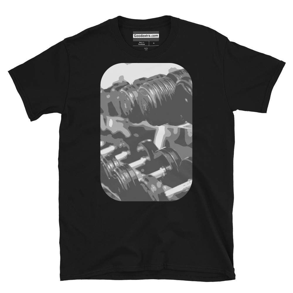 Gym T-shirt – Dumbbells on Rack – (#9547) Gym T-shirt – Dumbbells on Rack – (#9547)
