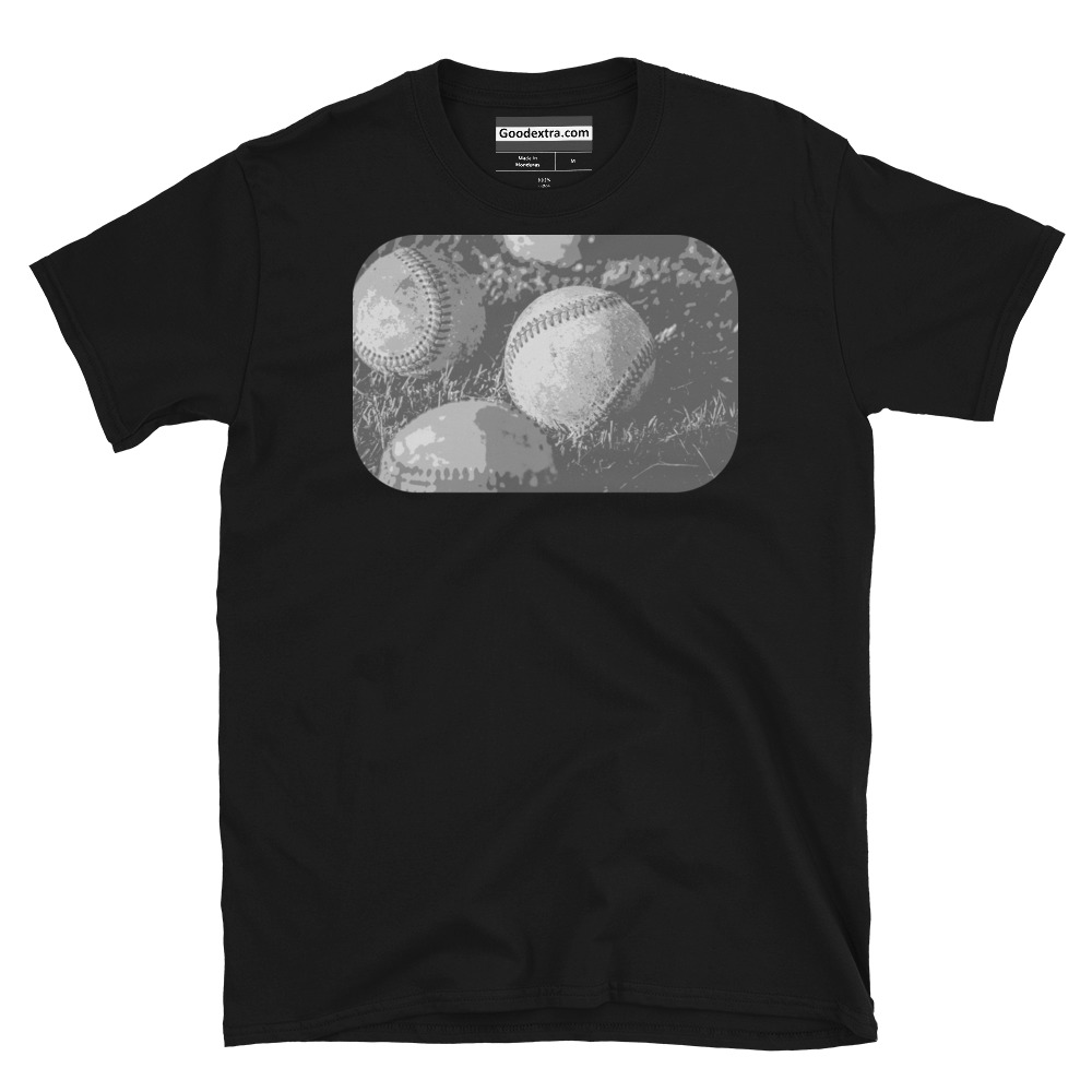 Baseball T-shirt – Baseballs on Grass – (#3943) Baseball T-shirt – Baseballs on Grass – (#3943)