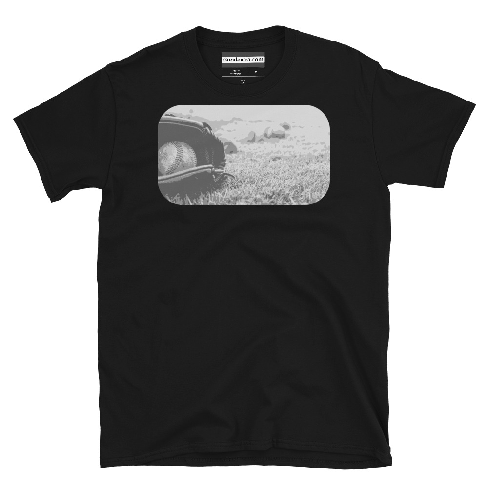 Baseball T-shirt – Baseball Inside Glove on Grass – (#4860) Baseball T-shirt – Baseball Inside Glove on Grass – (#4860)