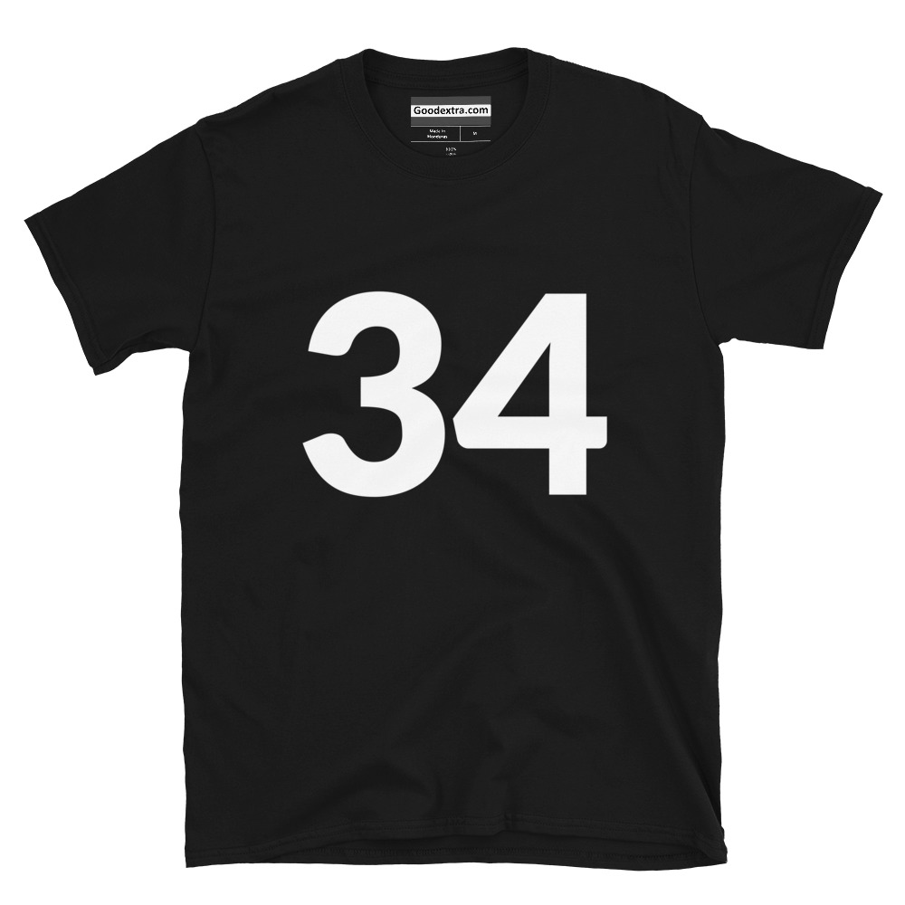 Number T-shirt – Number 34 – (#1847) Number T-shirt – Number 34 – (#1847)