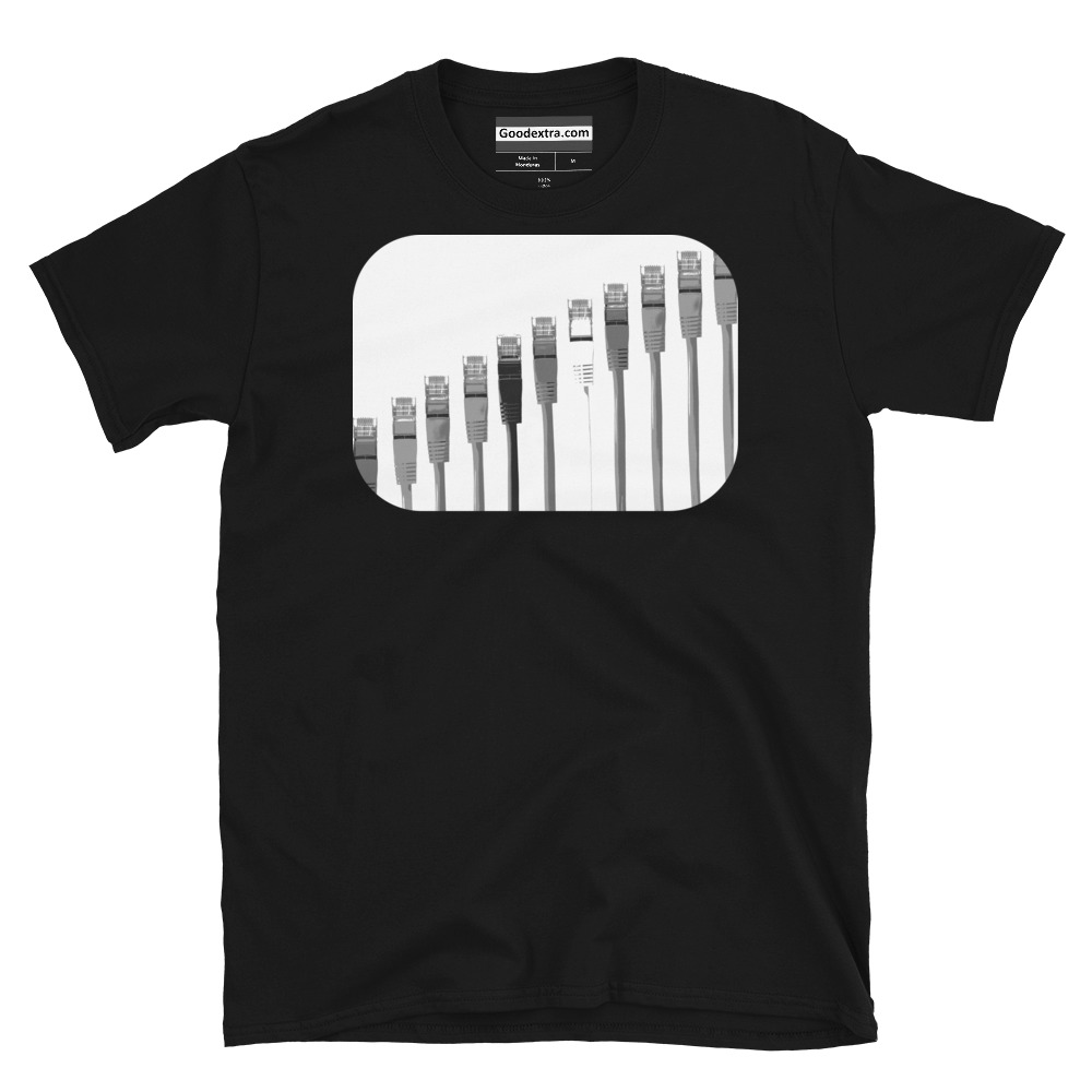 Computer T-shirt – Ethernet Cables Lined Up – (#2017) Computer T-shirt – Ethernet Cables Lined Up – (#2017)