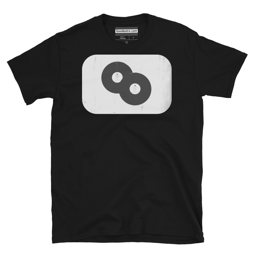 Music T-shirt – Side-By-Side Vinyl Records – (#7130)