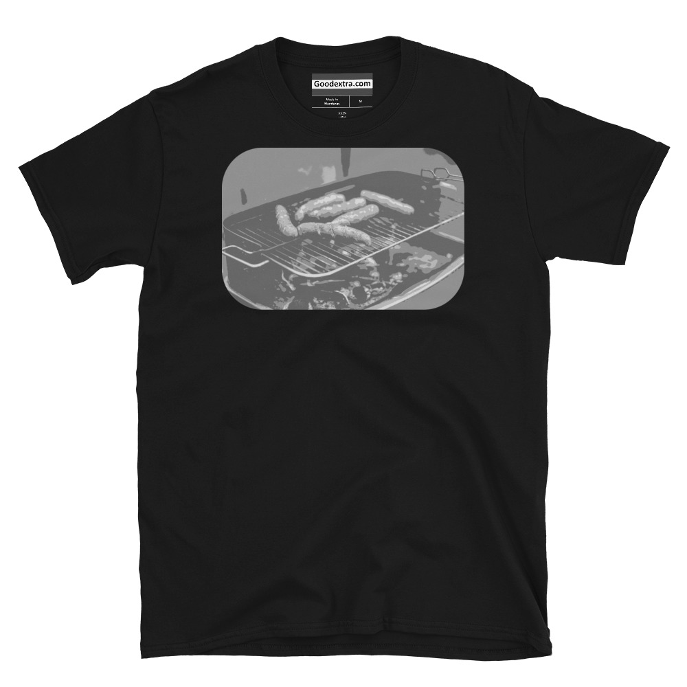 Food T-shirt – Hot Dogs on a Grill – (#4567) Food T-shirt – Hot Dogs on a Grill – (#4567)